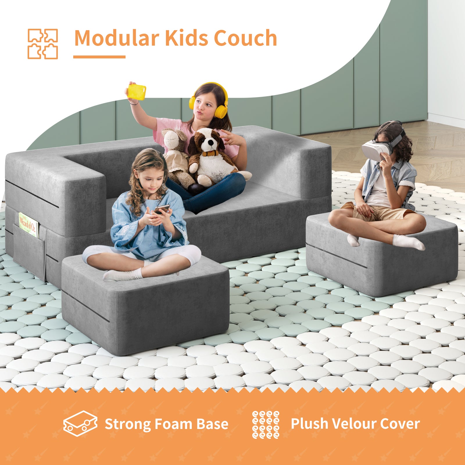 Multi-color Kids Durable Play – Washable Couch, Covers with and Couch