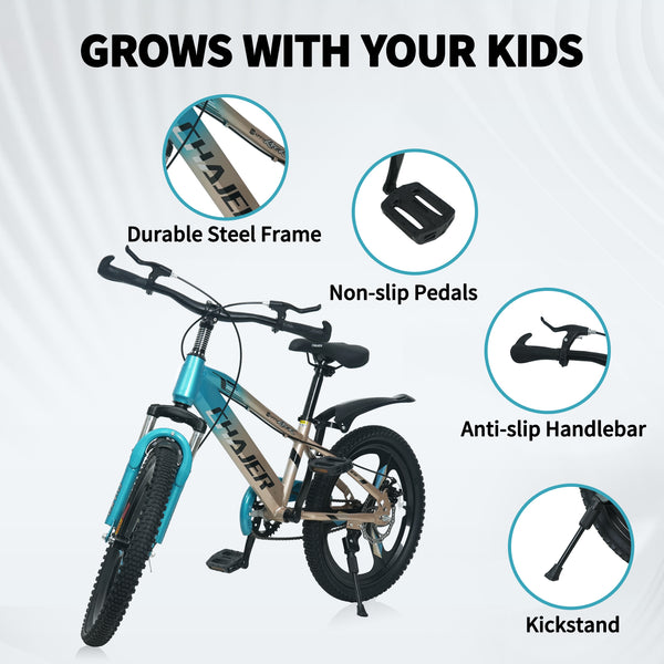 Kids Bike, 16 20 Inch Kids' Bicycles for 7-14 Years Old Boys Girls, Kids Mountain Bike with Training Wheels and Disc Brake