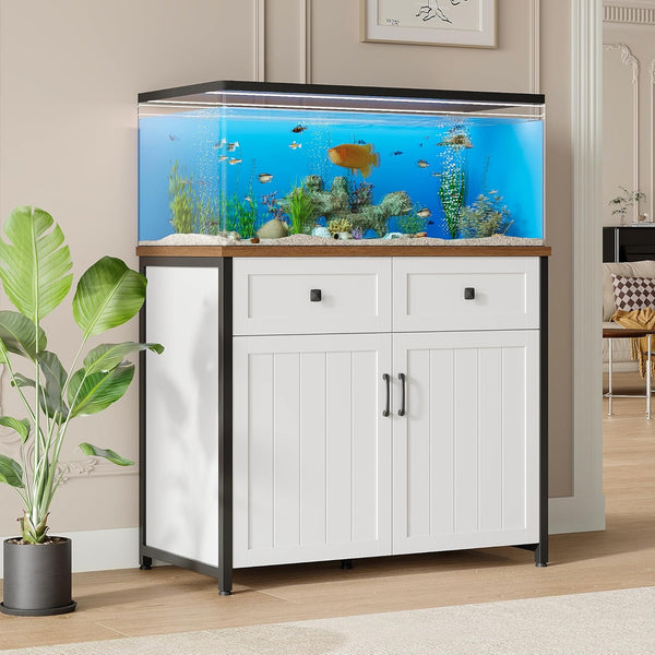 40-50 Gallon Aquarium Stand with Power Outlets, Cabinet for Fish Tank Accessories Storage, Heavy Duty Metal Fish Tank Stand Suitable for Turtle Tank, Reptile Terrarium, 660LBS Capacity