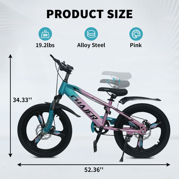 Kids Bike, 16 20 Inch Kids' Bicycles for 7-14 Years Old Boys Girls, Kids Mountain Bike with Training Wheels and Disc Brake