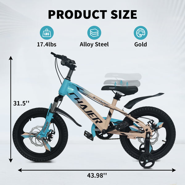 Kids Bike, 16 20 Inch Kids' Bicycles for 7-14 Years Old Boys Girls, Kids Mountain Bike with Training Wheels and Disc Brake